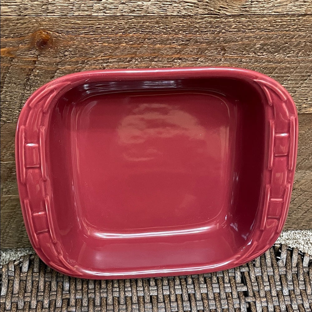 Longaberger Woven Traditions 8” Square Baker Pan Paprika DISCONTINUED PIECE